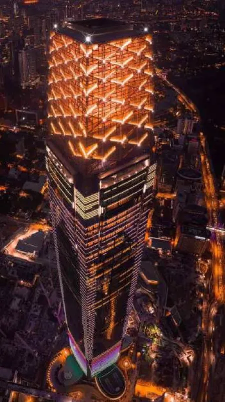 Exchange 106 tower at night